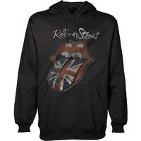 Small Black Men\'s The Rolling Stones Union Jack Tongue Hooded Top