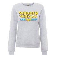 Small Grey Men\'s Wonder Woman Crackle Logo Sweatshirt