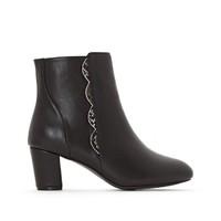 Smooth Leather High-Heeled Ankle Boots