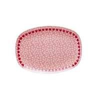 small rectangular melamine plate with heart print pink by rice dk