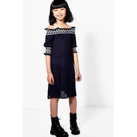 Smocked Summer Dress - navy