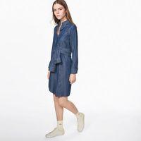 Smil(l)e Indigo Twill Slub Shirt Dress - Mid Blue