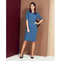 Smokey Blue Textured Double Layer Dress