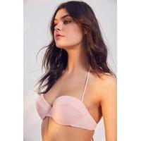 smocked bandeau underwire bikini top rose