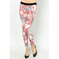 Smiley Face & Graffiti Print Leggings