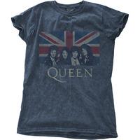 Small Denim Blue Ladies Queen Vintage Union Jack T-shirt