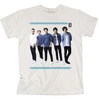Small White One Direction College Wreath Ladies T-shirt.
