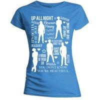 small blue one direction silhouette lyrics ladies t shirt