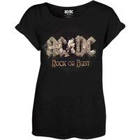 small ladies acdc rock or bust t shirt