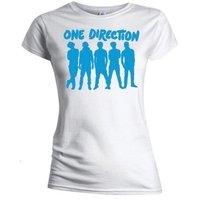 Small White Womens One Direction Silhouette Blue On White T Shirt