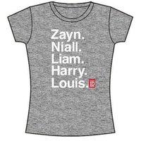 Small Grey One Direction Stacked Names Ladies T-shirt.