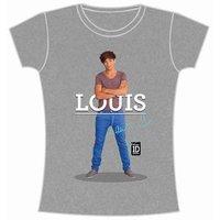 small grey ladies one direction louis standing pose t shirt