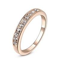 Small Stones Classic Wedding Ring 18K Rose/White Gold Plated Ring Made with Genuine Austrian Crystals