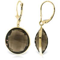 smoky quartz drop earrings 340ctw in 9ct gold