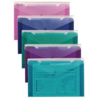 Snopake Polyfile Trio Wallet File Foolscap Assorted (Pack 5)