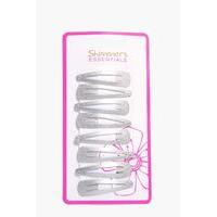 Snap Hair Clips 8 Pack - silver