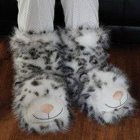 Snow Leopard Slipper Socks