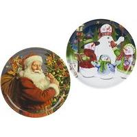 Snow White Branded Pack Of 2 Christmas Pattern Drinks Serving Trays, 35.5cm