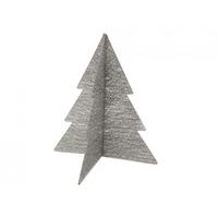 Snow White 18-inch 3d Cotton And Silver Glitter Christmas Tree
