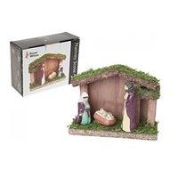 Snow White 3 Piece Mini Traditional Wooden Christmas Nativity Scene 12cm x 4cm
