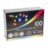 Snow White 100 Multi Coloured LED String Fairy Lights For Xmas Tree Party