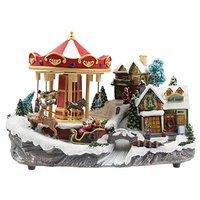 Snow White Light Up Musical Christmas Moving Carousel Scene Xmas Ornament Decor