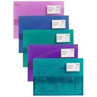 Snopake Polyplus Electra (A4) Heavy-duty Polypropylene Wallet File (Assorted Colours) 1 x Pack of 5