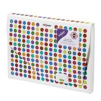 snopake 6 part expanding file organiser polka dot pack of 5