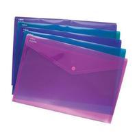 Snopake Polyfile (Foolscap) Electra Polypropylene Wallet (Assorted Colours) 1 x Pack of 5 Wallets