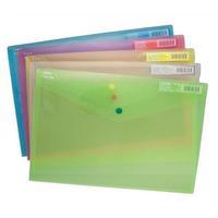 Snopake Polyfile (Foolscap) Classic Polypropylene Wallet (Assorted Colours) Pack of 5 Wallets