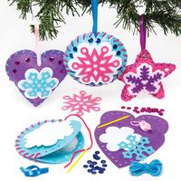 snowflake decoration sewing kits pack of 15