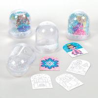 snow princess colour in snow globes pack of 4