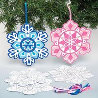 Snowflake Mandala Colour-in Decorations (Pack of 10)