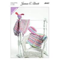 Snuggle Blanket Set in James C. Brett Baby Marble DK (JB407)
