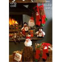 Snowman, Santa Head, Rudolf and Christmas Stockings in King Cole DK (8002)