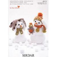 snowman in sirdar snowflake chunky dk style dk 4513