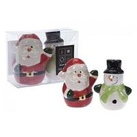 snowman and santa salt pepper shakers by disney