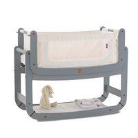 snuzpod 2 3 in 1 bedside crib with mattress in dove grey