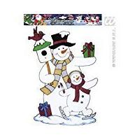 Snowman Couple Window Stickers 40cm