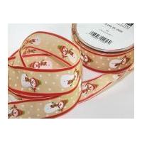 Snowman Wired Christmas Ribbon