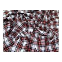 Snowdon Plaid Check Polyester Tartan Suiting Dress Fabric Red & White