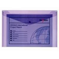Snopake Polyfile Electra Wallet File Polypropylene Foolscap Purple (Pack of 5)