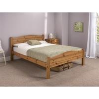 Snuggle Beds Elwood Antique 4\' Small Double Honey Antique Pine Wooden Bed