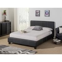 Snuggle Beds Remy Leather (Black) 5\' King Size Black Bed Frame Only Leather Bed