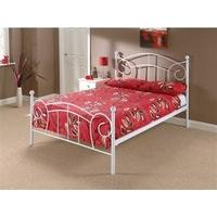 snuggle beds northern 4 6 double white slatted bedstead metal bed