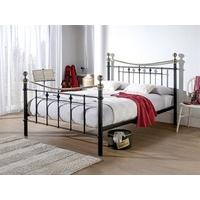 Snuggle Beds Amelia 5\' King Size Black and Brass Metal Bed