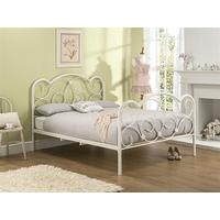 snuggle beds elizabeth 4 6 double cream metal bed