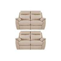 snug pair of 2 seater leather power recliner sofas