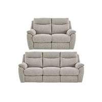 snug 3 and 2 seater fabric manual recliner sofas