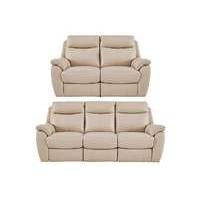 Snug 3 and 2 Seater Leather Manual Recliner Sofas